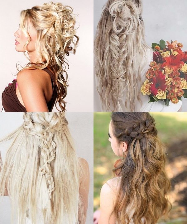 elegant prom hairstyles for long hair ideas half up half down