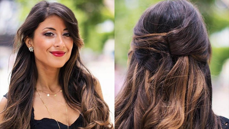 half up half down hairstyle with French twist