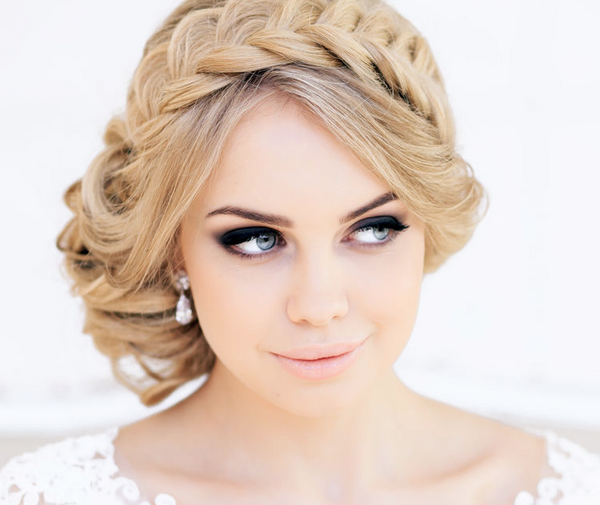wedding hairstyles crown braid round faces