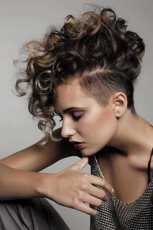 short curly hairstyles side shaved ideas