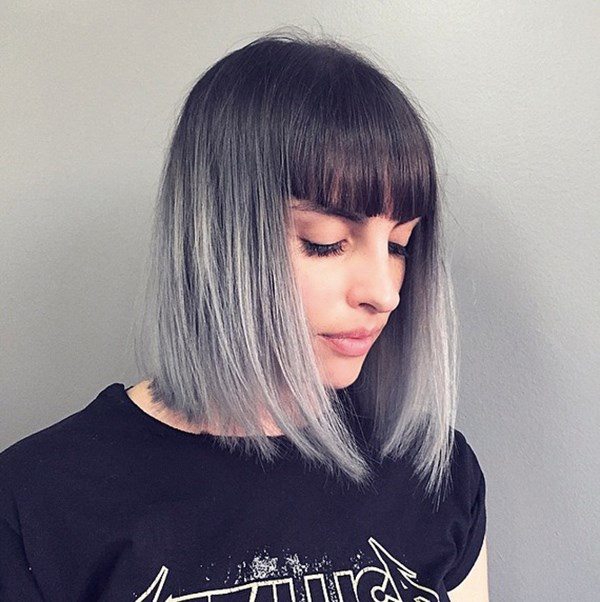 Grey ombre hair fashionable look
