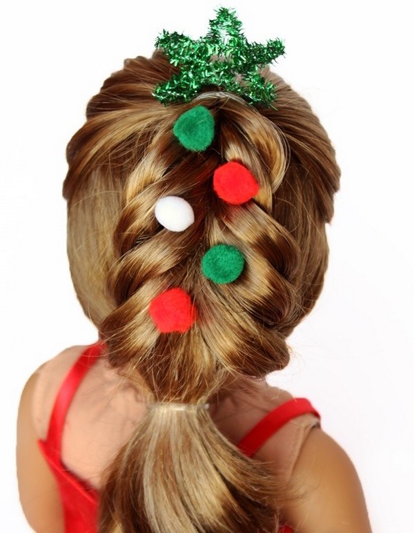 christmas hair ideas for girls green red accessories