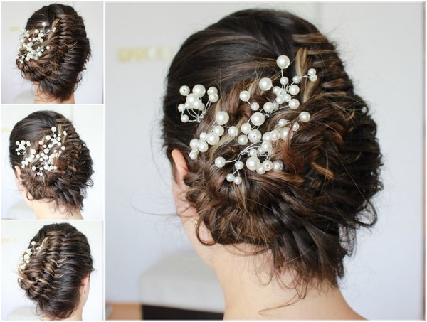 wedding hairstyles updo with fishtails