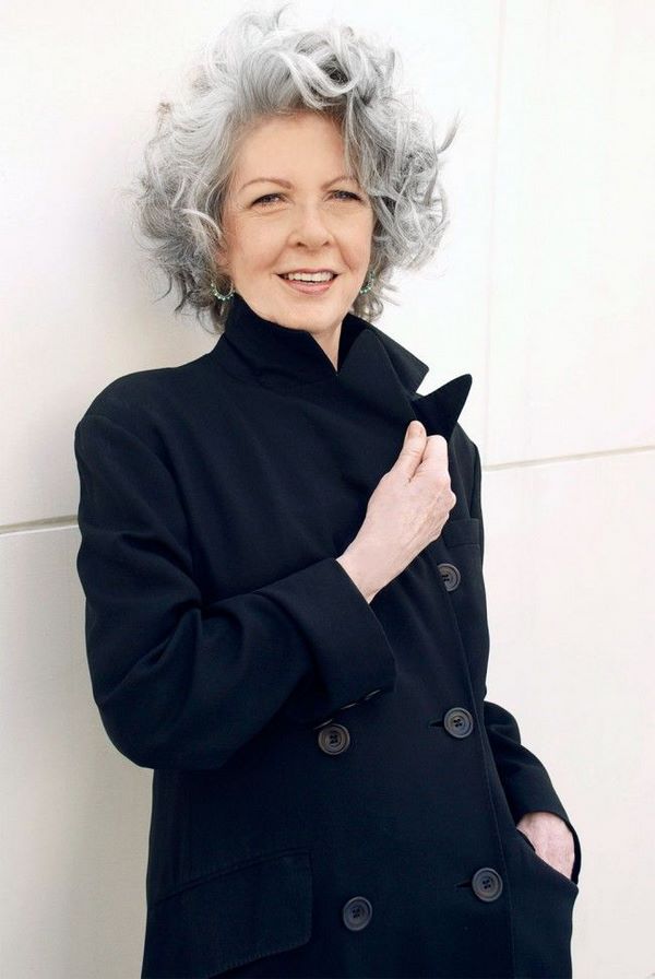 Hairstyles for women over 50 curly gray hair