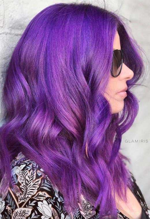 Idéias de cor de cabelo violeta/roxo: dicas de tintura de cabelo roxo