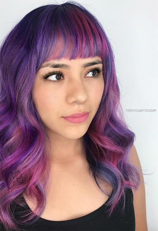 Idéias de cor de cabelo violeta/roxo: dicas de tintura de cabelo roxo