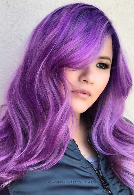 Idéias de cor de cabelo violeta/roxo: dicas de tintura de cabelo roxo