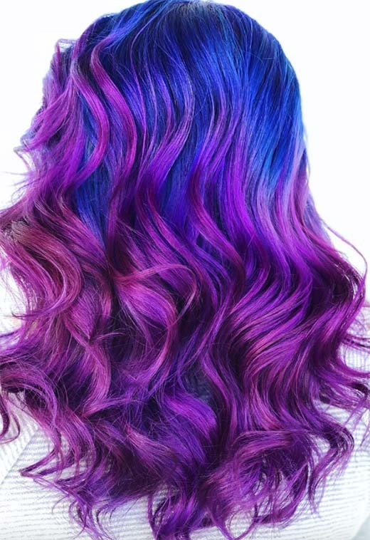 Idéias de cor de cabelo violeta/roxo: dicas de tintura de cabelo roxo