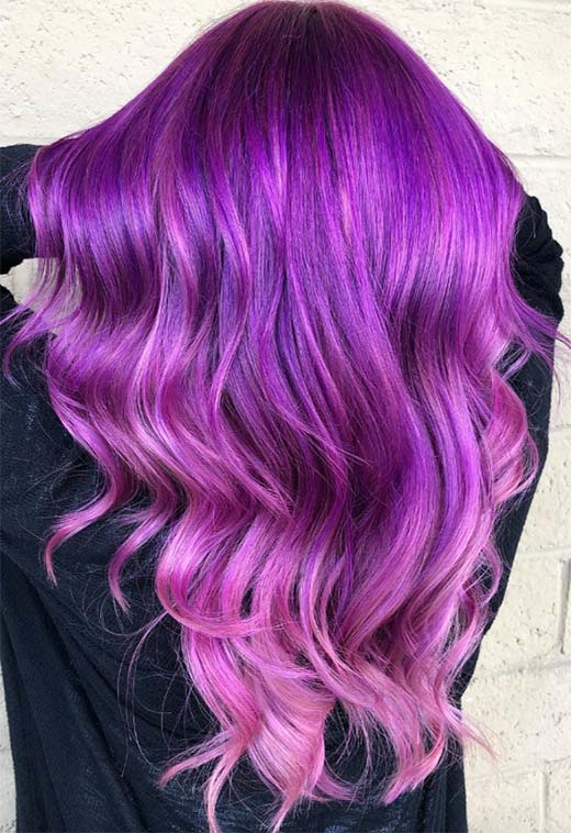 Idéias de cor de cabelo violeta/roxo: dicas de tintura de cabelo roxo