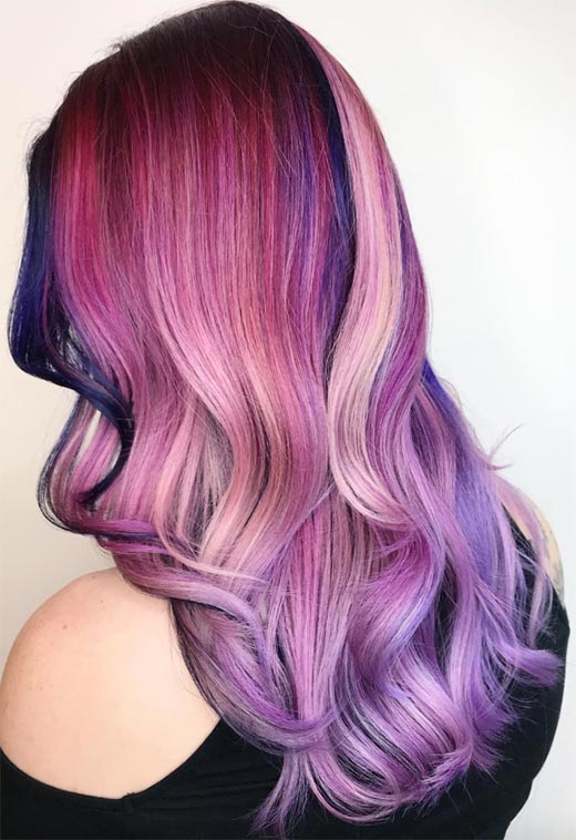 Idéias de cor de cabelo violeta/roxo: dicas de tintura de cabelo roxo