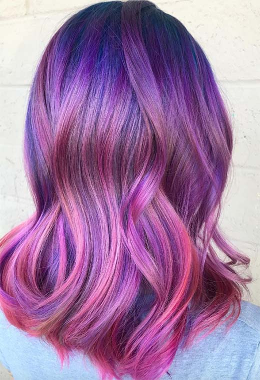 Idéias de cor de cabelo violeta/roxo: dicas de tintura de cabelo roxo