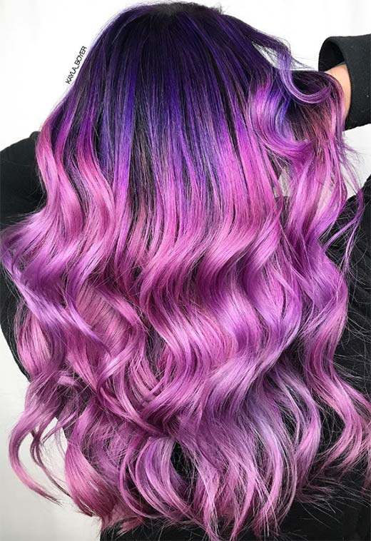 Idéias de cor de cabelo violeta/roxo: dicas de tintura de cabelo roxo