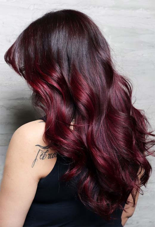 Tons de cor de cabelo Borgonha: Dicas de tintura de cabelo vinho / marrom / Borgonha