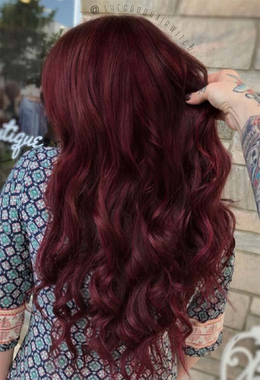 Tons de cor de cabelo Borgonha: Dicas de tintura de cabelo vinho / marrom / Borgonha