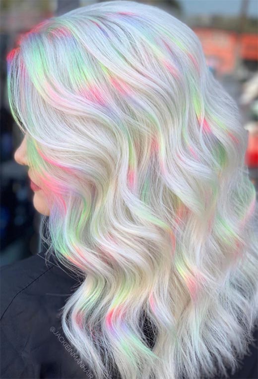 Idéias de cores de cabelo holográfico