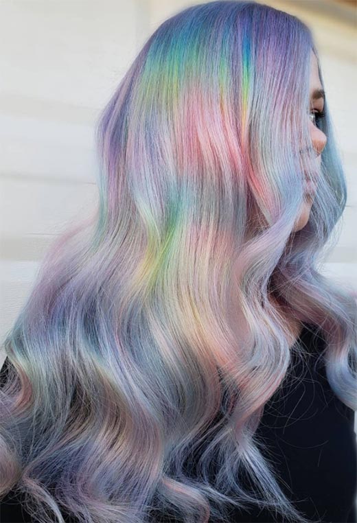 Idéias de cores de cabelo holográfico