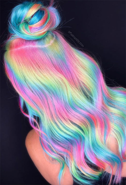 Idéias de cores de cabelo holográfico