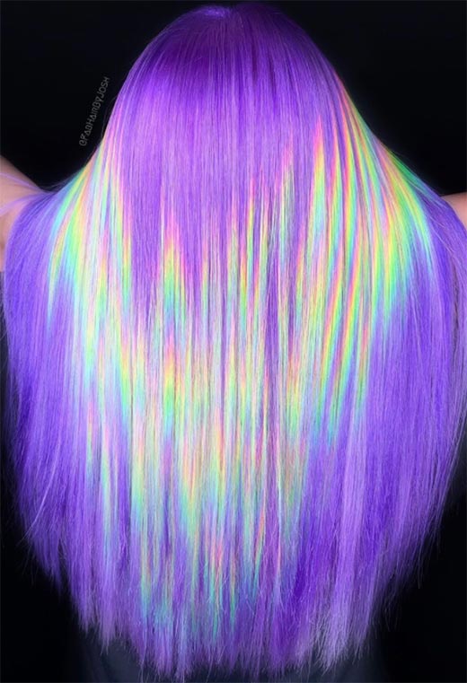 Idéias de cores de cabelo holográfico