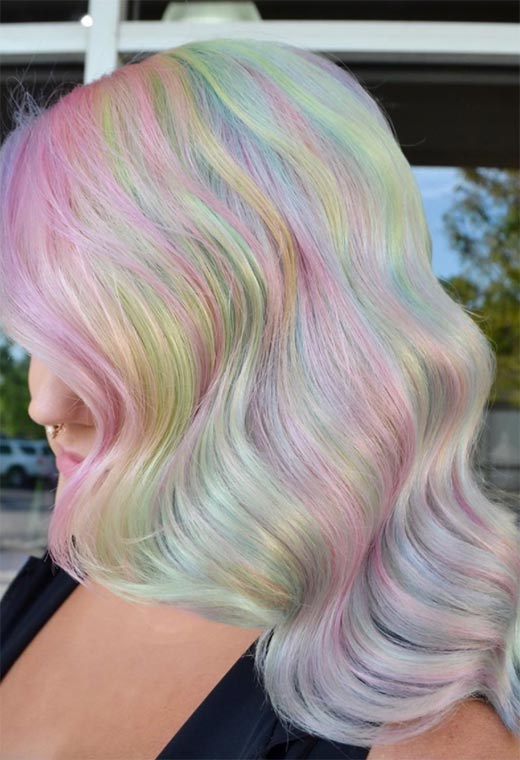 Idéias de cores de cabelo holográfico