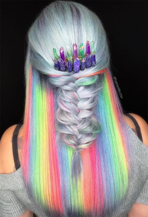Idéias de cores de cabelo holográfico