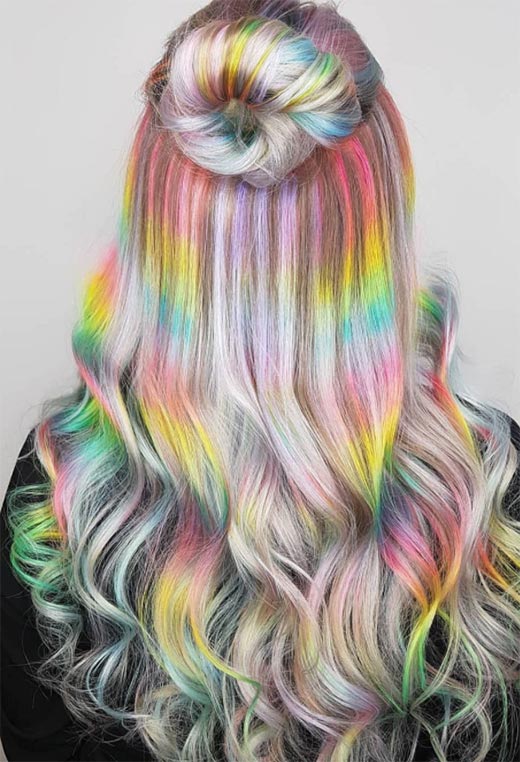 Idéias de cores de cabelo holográfico