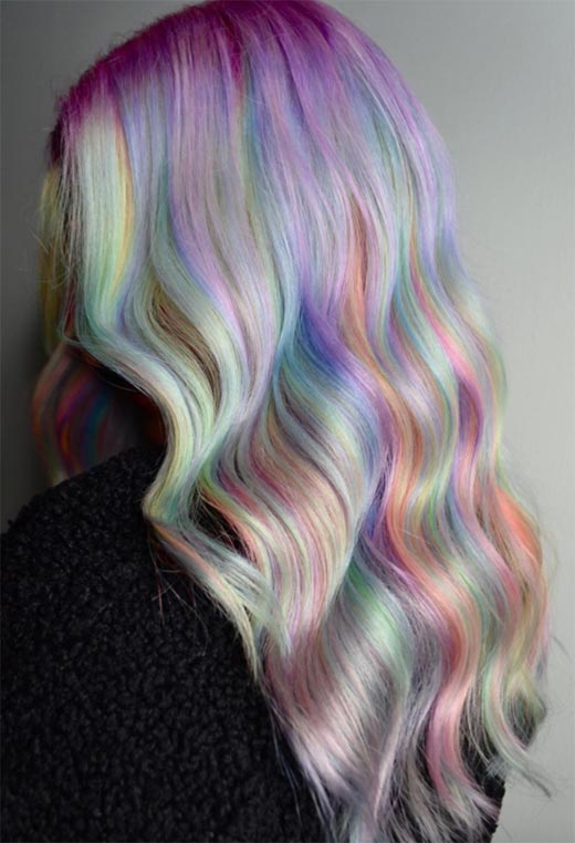 Idéias de cores de cabelo holográfico