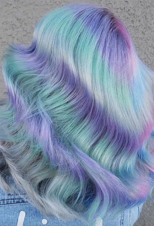 Idéias de cores de cabelo holográfico