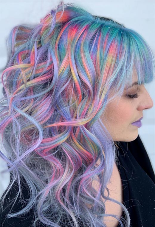 Idéias de cores de cabelo holográfico
