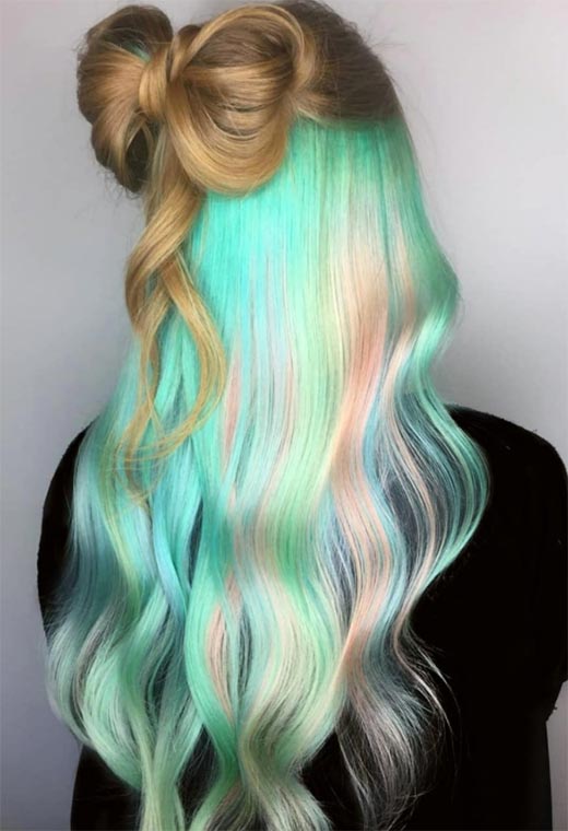 Idéias de cores de cabelo holográfico