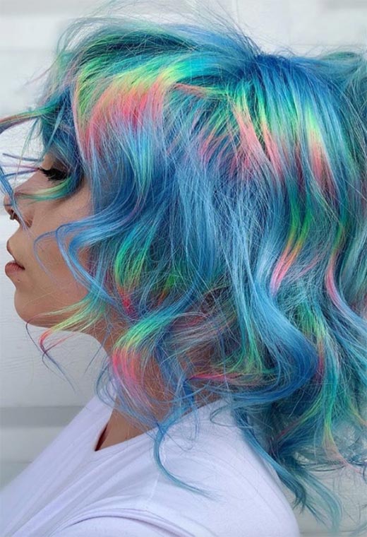 Idéias de cores de cabelo holográfico