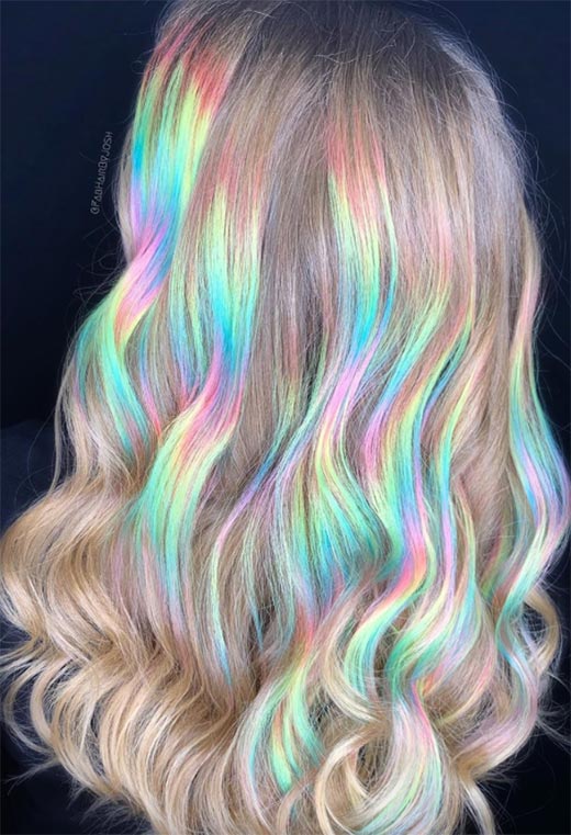 Idéias de cores de cabelo holográfico