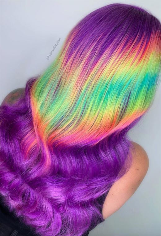 Idéias de cores de cabelo holográfico