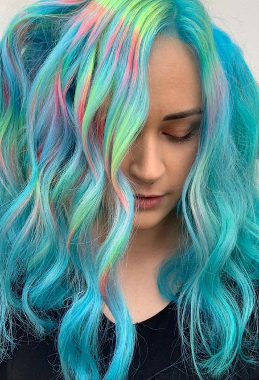 Idéias de cores de cabelo holográfico
