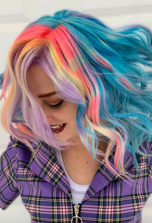 Idéias de cores de cabelo holográfico