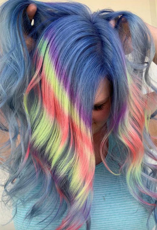 Idéias de cores de cabelo holográfico