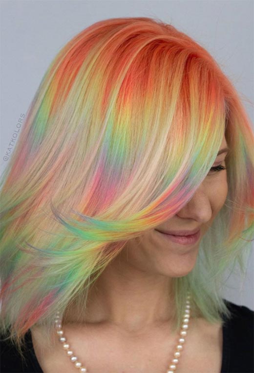 Idéias de cores de cabelo holográfico