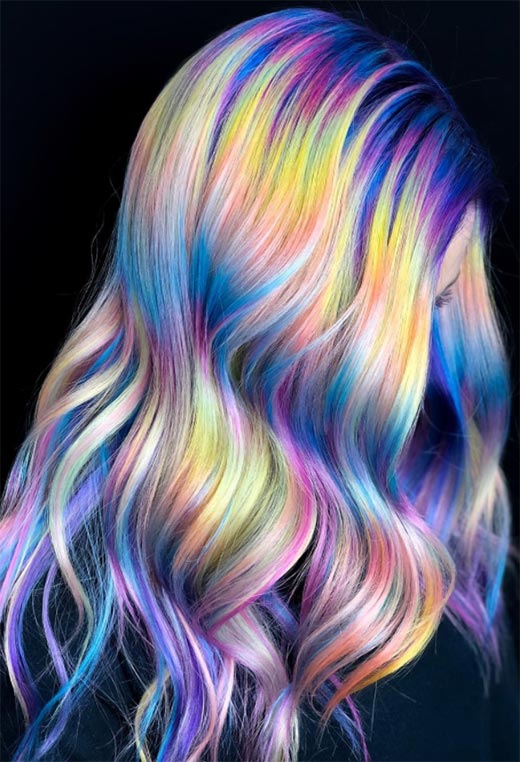 Idéias de cores de cabelo holográfico