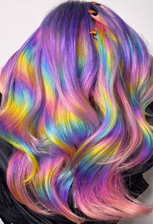 Idéias de cores de cabelo holográfico