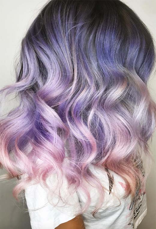 Sfumature di colore dei capelli lilla: punte di tinture per capelli lilla