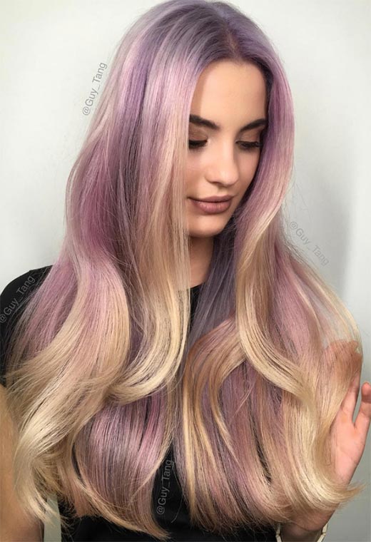 Sfumature di colore dei capelli lilla: punte di tinture per capelli lilla