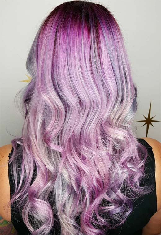 Sfumature di colore dei capelli lilla: punte di tinture per capelli lilla