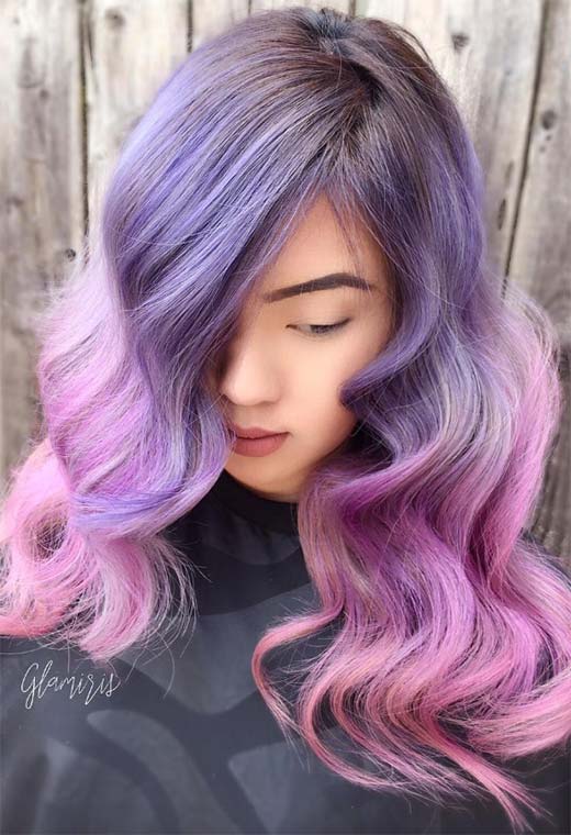 Sfumature di colore dei capelli lilla: punte di tinture per capelli lilla