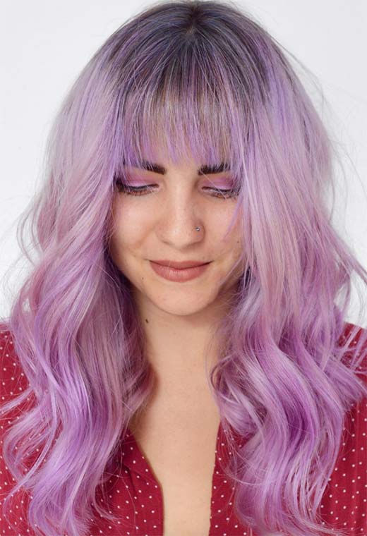 Sfumature di colore dei capelli lilla: punte di tinture per capelli lilla