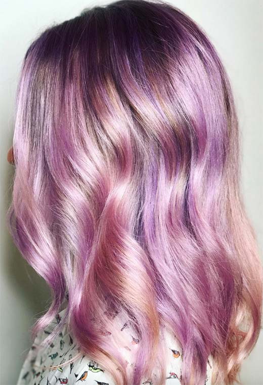 Sfumature di colore dei capelli lilla: punte di tinture per capelli lilla