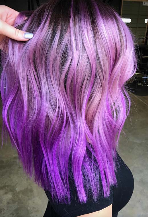 Sfumature di colore dei capelli lilla: punte di tinture per capelli lilla