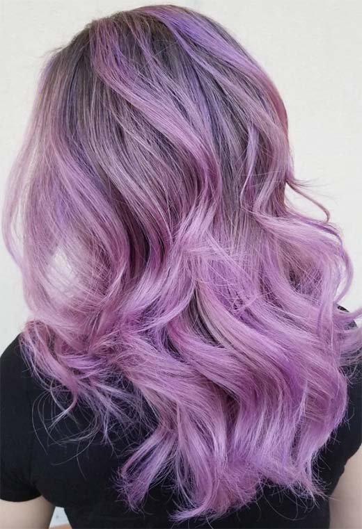Sfumature di colore dei capelli lilla: punte di tinture per capelli lilla