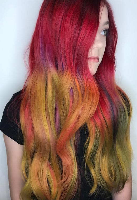 Nuances de couleur de cheveux coucher de soleil à essayer