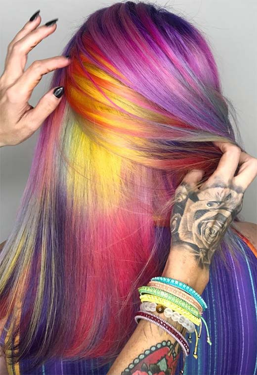 Nuances de couleur de cheveux coucher de soleil à essayer