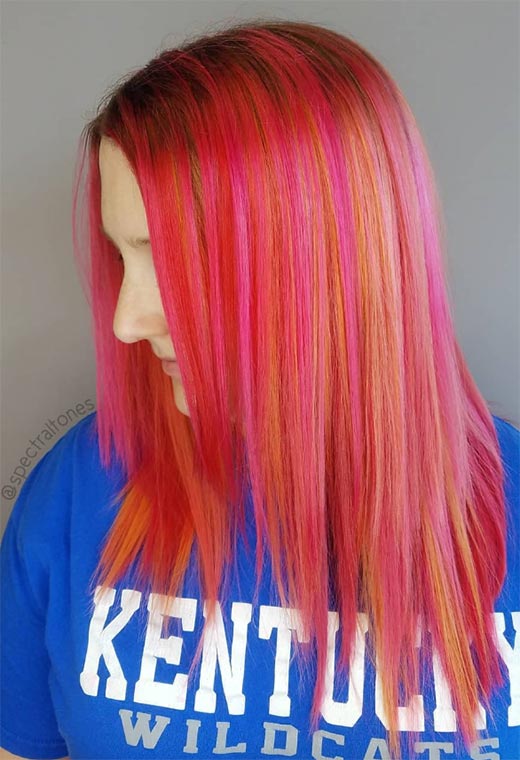 Nuances de couleur de cheveux coucher de soleil à essayer