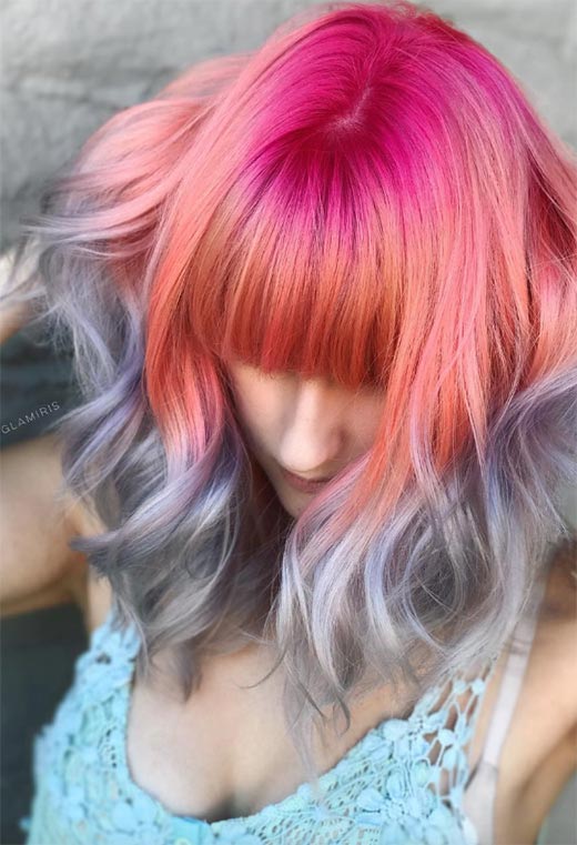 Nuances de couleur de cheveux coucher de soleil à essayer